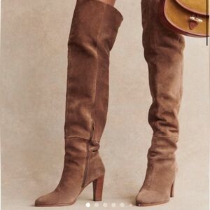 Annaelle Sezane thigh High boots in taupe, 6.5. Very gently worn.